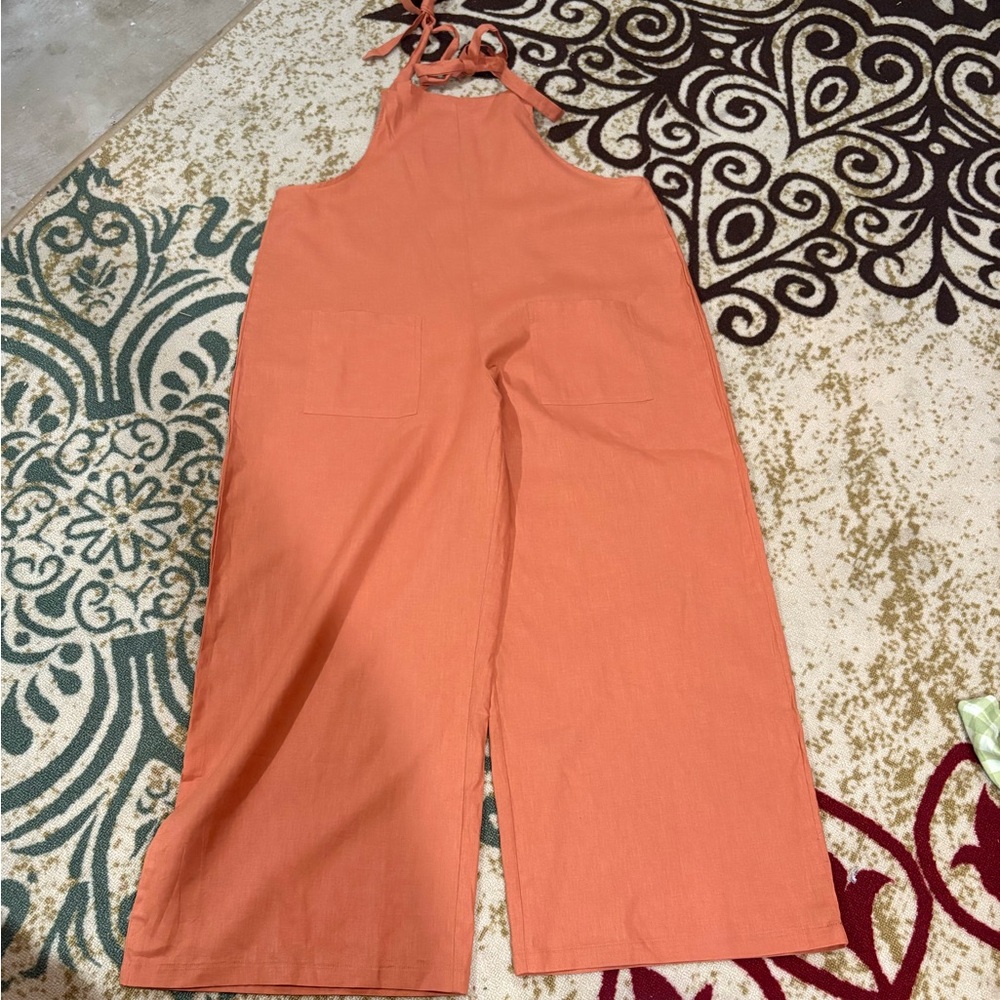 Elegant Orange Halter Jumpsuit